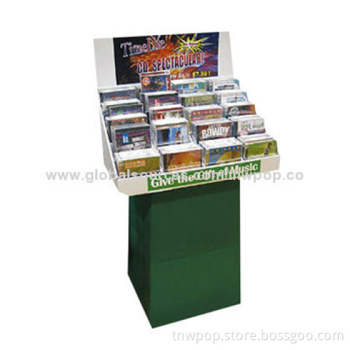 Supermarket POP Display Stand for CD, Cardboard, Customized Sizes and Designs are Accepted